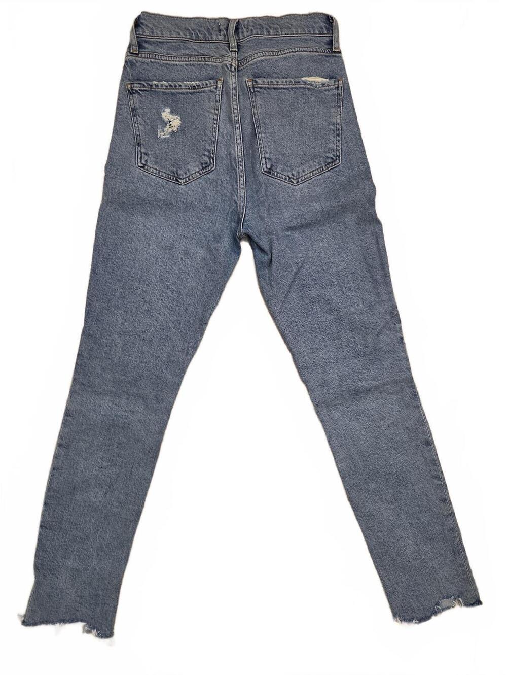 AGOLDE Nico Mid Rise Slim Fit Distressed Raw Hem Denim Jeans Womens Size 24 - Picture 8 of 8